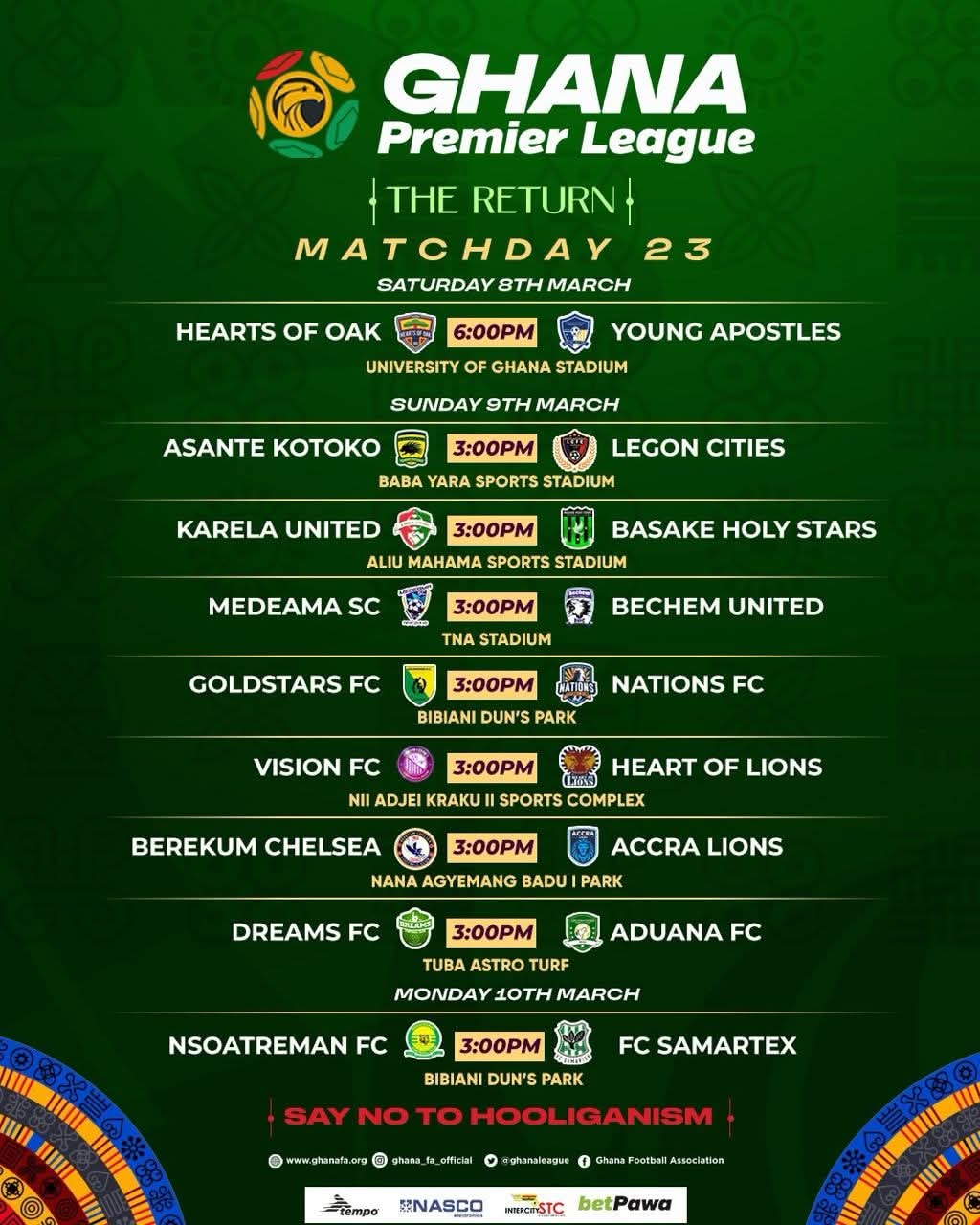 GPL Matchday 23 Exciting Fixtures as the League Returns » Max TV
