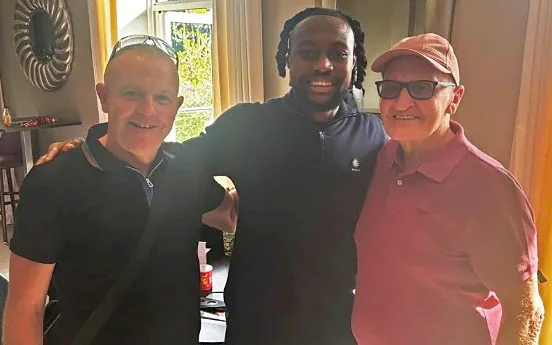 David Hockaday (left) with Antoine Semenyo.