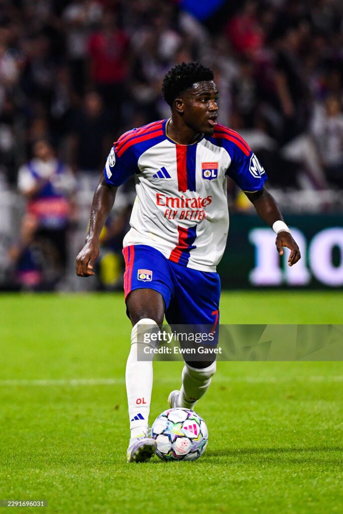 Ernest NUAMAH of Lyon during the UEFA Champions League 2026/2027 - Playoffs, second leg match between Lyon and Fenerbahce at Groupama Stadium on August 26, 2026 in Lyon, France.