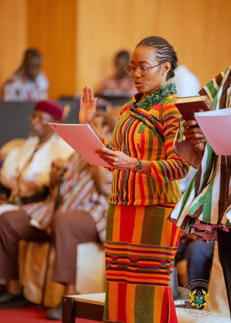 Hon. Dr. Zanetor Agyeman Rawlings at her swearing-in